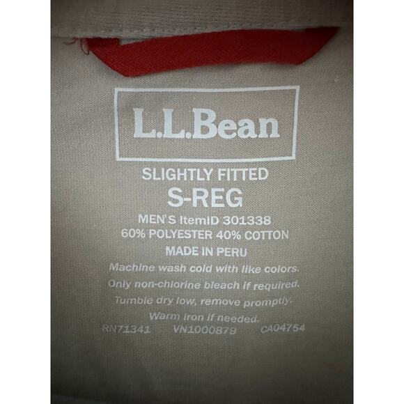 LL Bean Light Gray Slightly Fitted Shirt with Turquoise Graphic Size Small- Reg - Picture 7 of 7